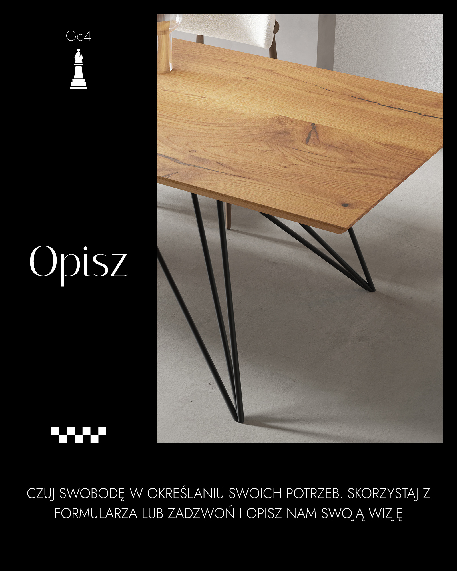 nowoczesny stół z litego drewna i stali | Artistry&Passion | a8p.pl