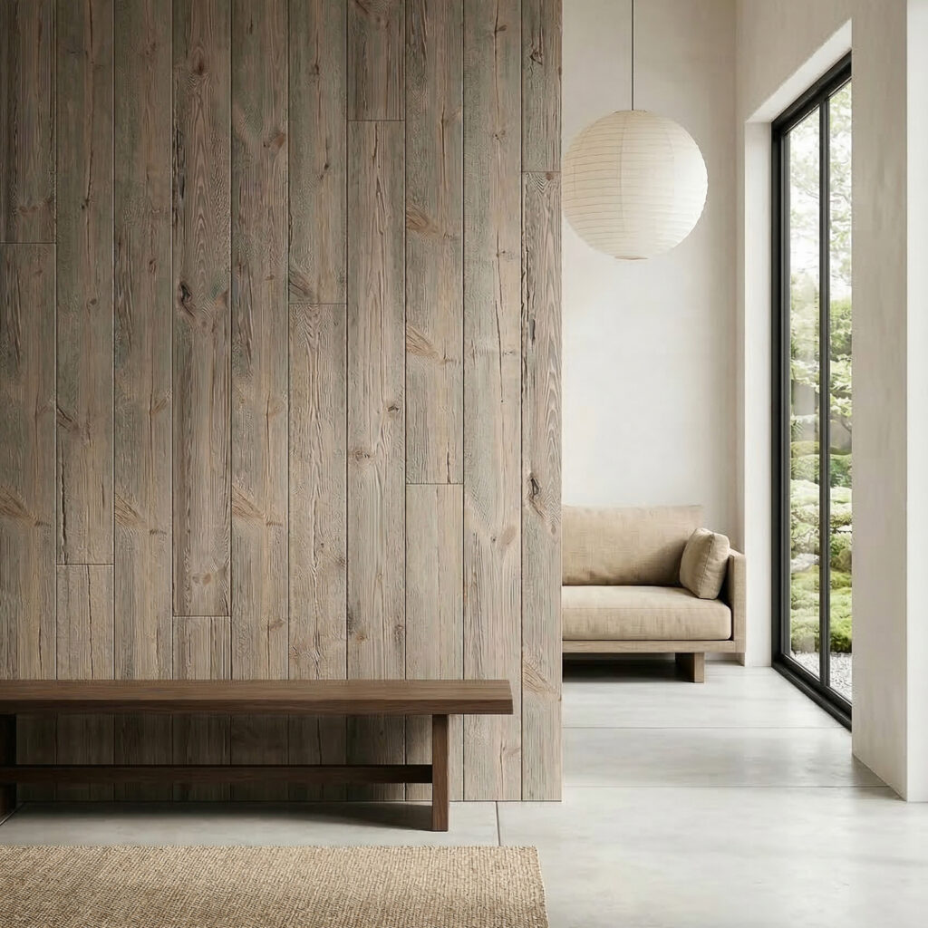 panel ścienny ze starego drewna rozbiórkowego | producent desek ściennych a8p.pl | Light smoke old wood | Reclaimed wood series