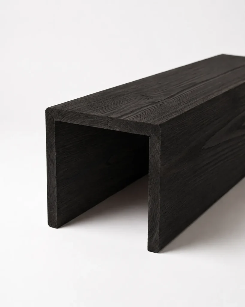 Belka loftowa korytko Black Old Wood ze starego drewna sosnowego, szczotkowane, naroża gerowane, producent A8P