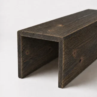 Belka drewniana sufitowa korytko Dark Smoke Old Wood ze starego drewna sosnowego, szczotkowane, naroża gerowane, producent A8P