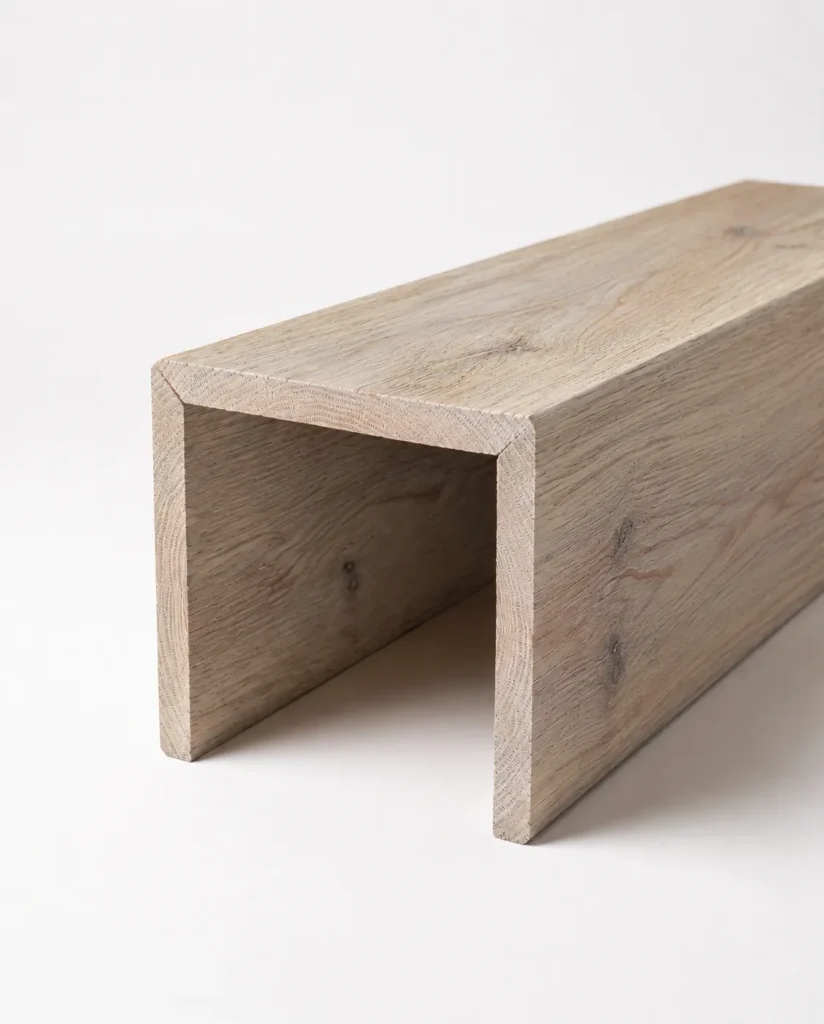 Belka sufitowa drewniana korytko Natural White Old Wood ze starego drewna sosnowego, szczotkowane, naroża gerowane, producent A8P